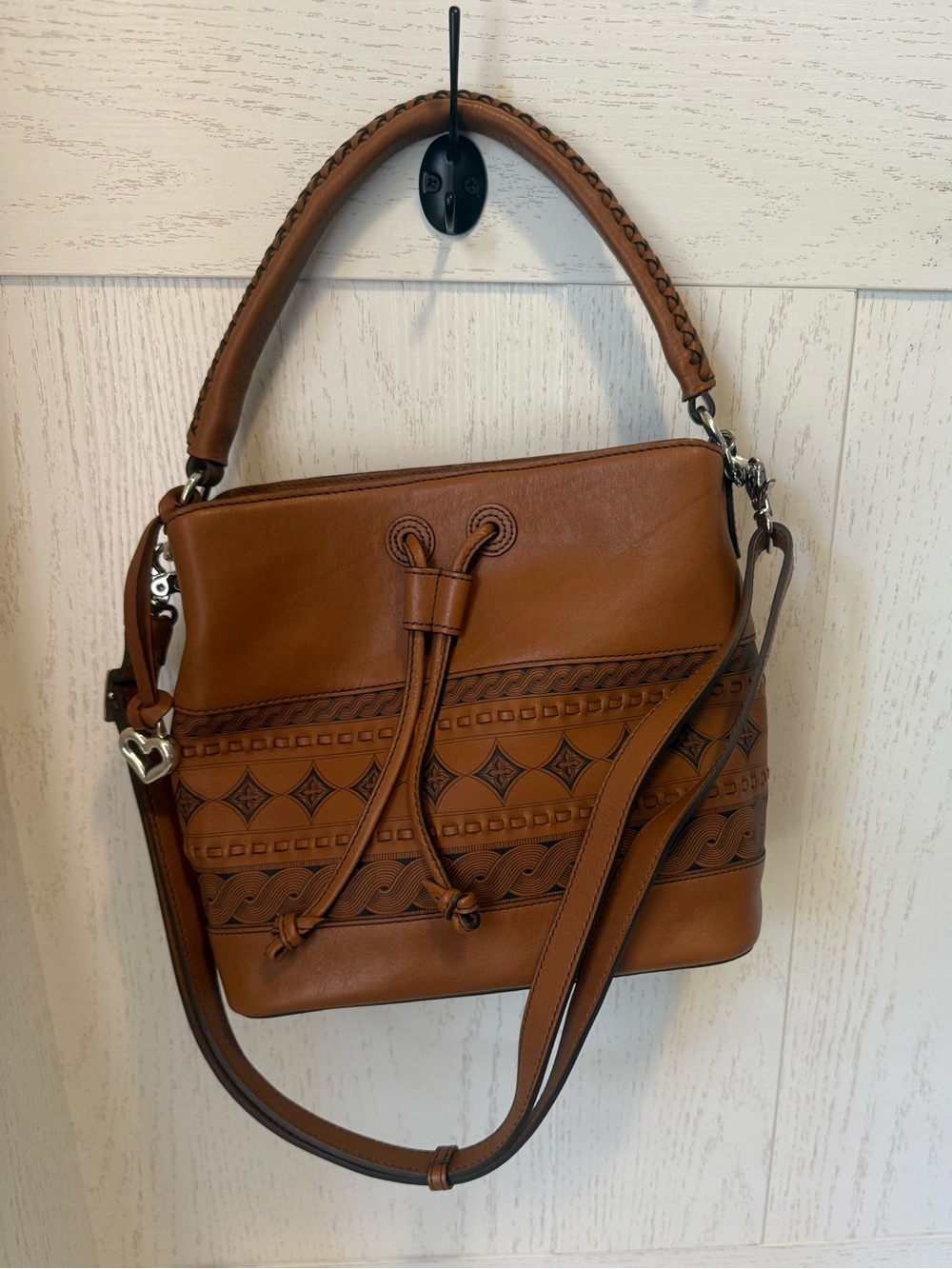 Brighton Ferreira Lorenza Valera bucket bag rich sienna leather silver hardware